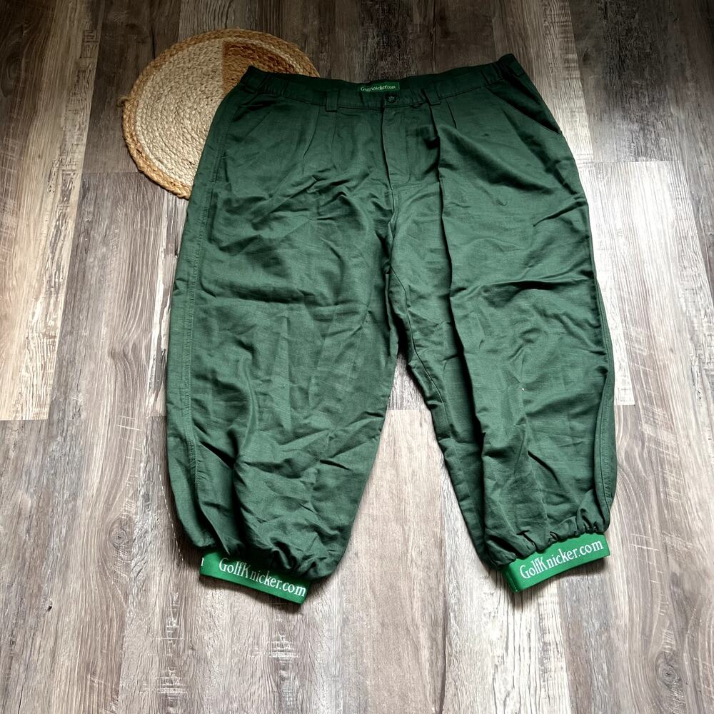 GOLFKNICKER Vtg Linen Blend Pleated Front Mens Golf Pants